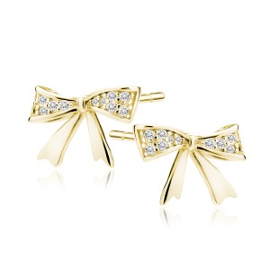 Cercei argint placati cu aur galben fundita cu pietre DiAmanti Z2093EG_W-DIA (Argint 925‰ 1,7 g.)